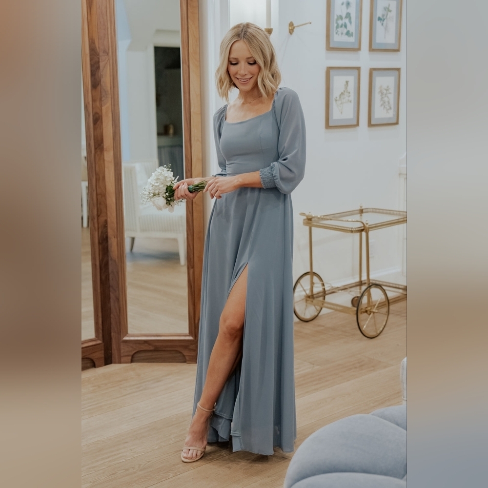 Baltic Born | Giselle Dusty Blue Maxi Dress Size Medium